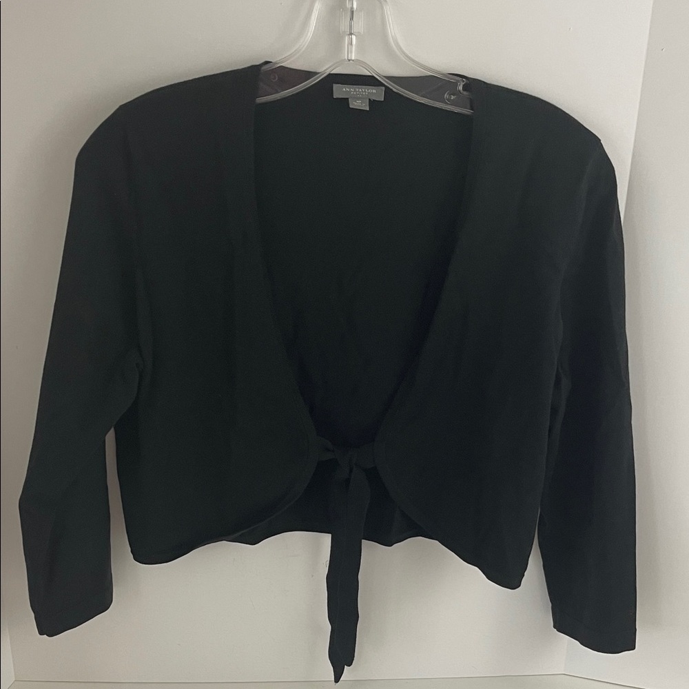 Ann Taylor Black Silk Blend Knit Bolero Cardigan